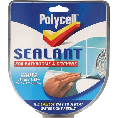 Polycell 6033785 Sealant Strip Kitchen / Bathroom White 41Mm