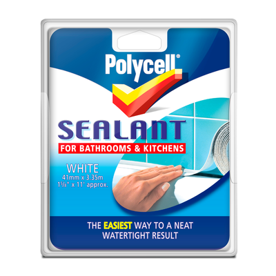 Polycell 6033785 Sealant Strip Kitchen / Bathroom White 41Mm - Thumbnail 2