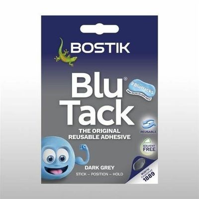 Bostik Blu Tack Original Reusable Adhesive Handy Pack 45g Dark Grey (P