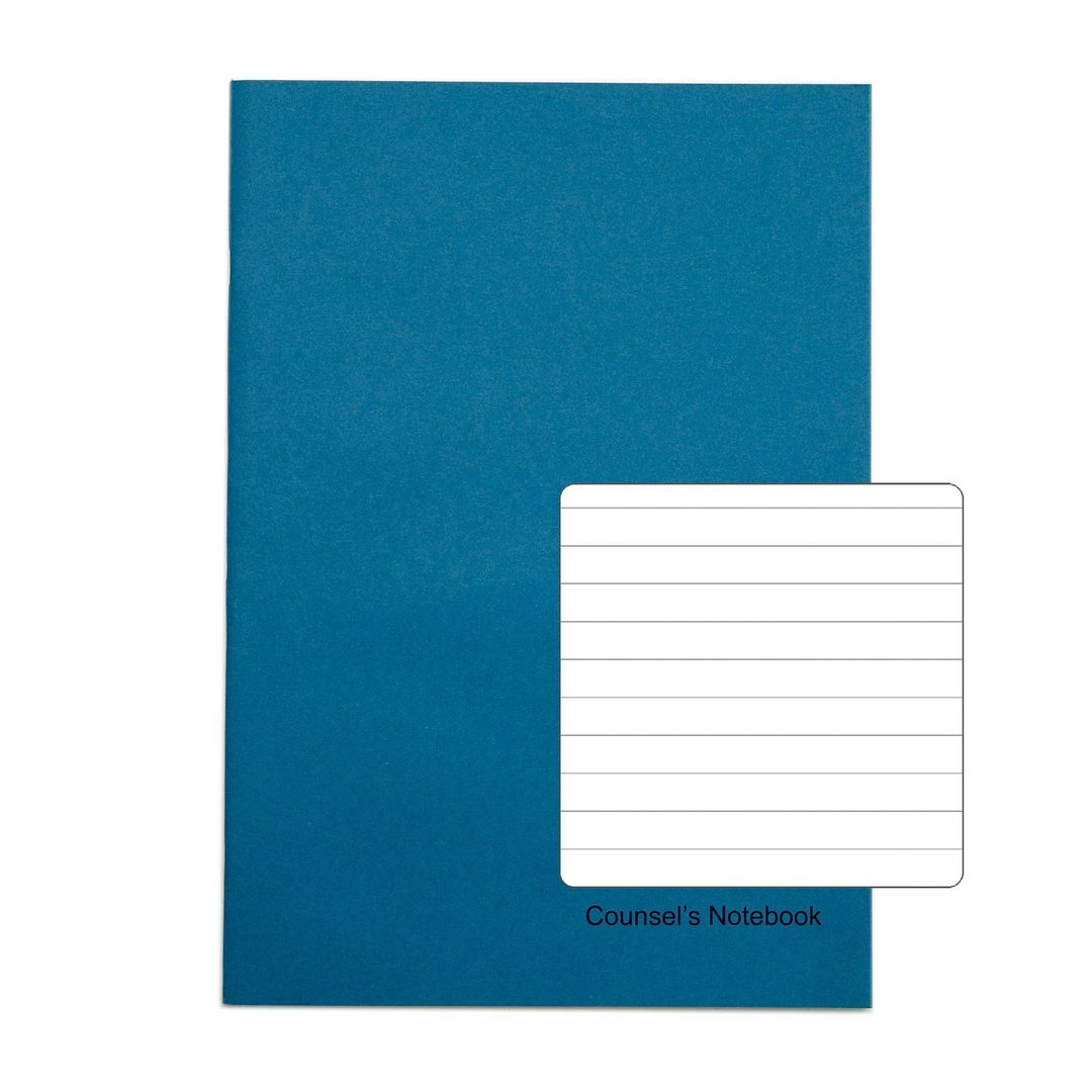 Rhino A4 Perforated Counsels/Council Notebook 96 Page Feint Ruled 8mm Light Blue (Pack 10) - RHCN5-4 - Image 1