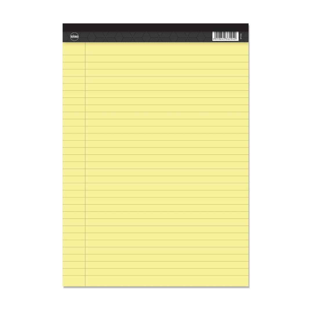 Rhino A4 Perforated Legal Pad 100 Page Feint Ruled 8mm With Margin (Pack 10) - RPY4FM-0 - Image 1