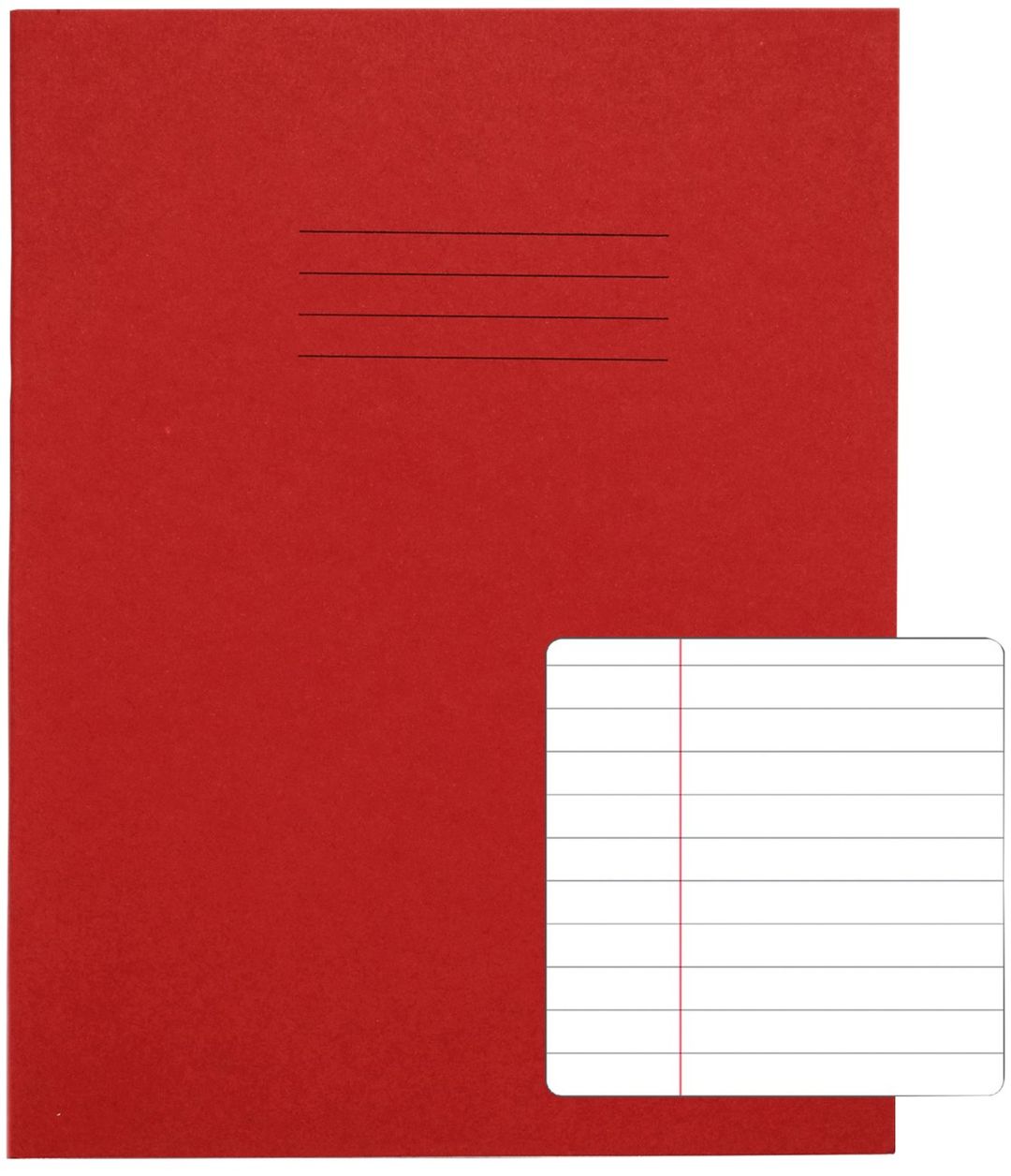 Rhino Exercise Book 8mm Ruled 80 Pages 9x7 Red (Pack of 100) VC46631 - Image 1