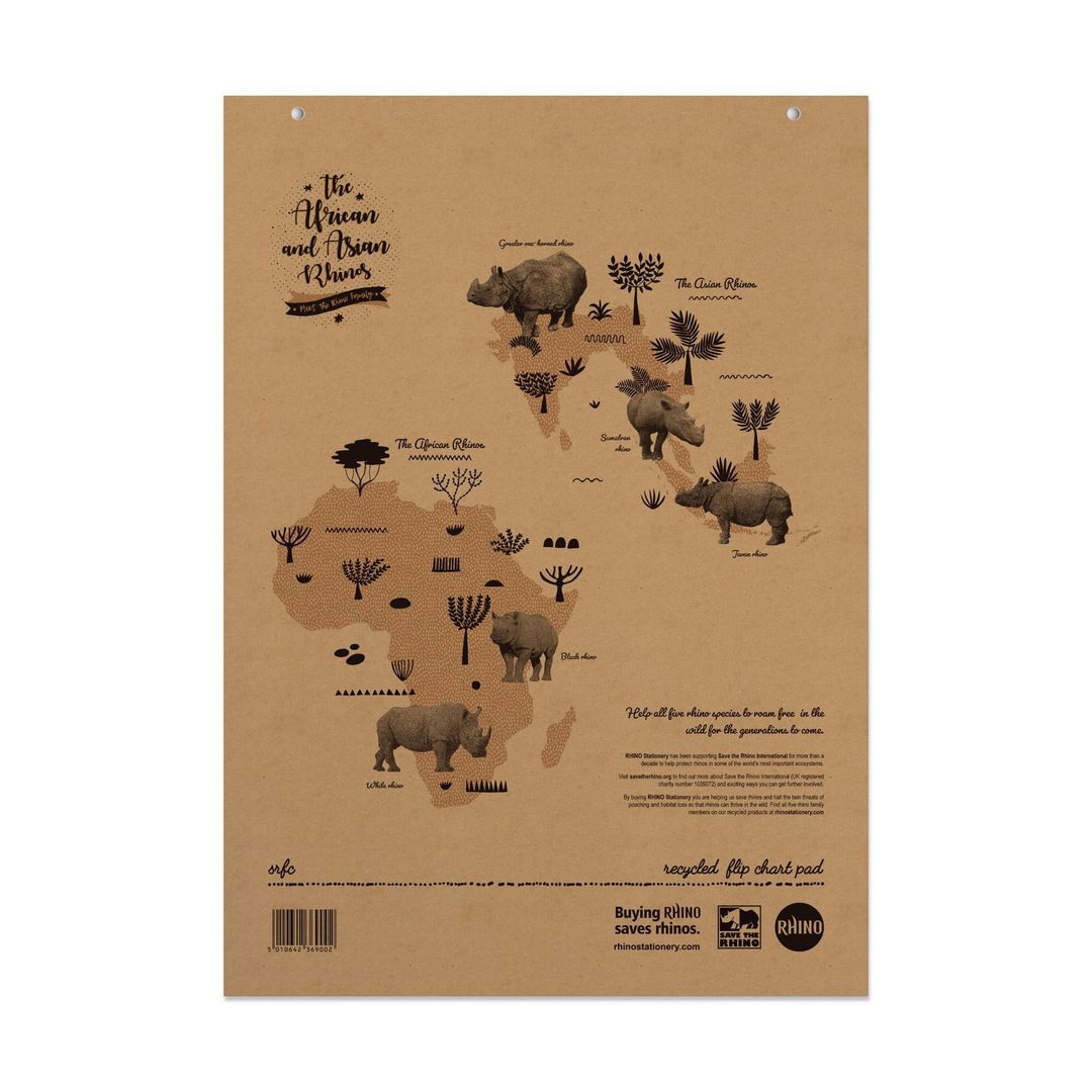 Rhino A1 Recycled Flipchart Pad 40 Leaf 20mm Squared With Plain Reverse (Pack 5) - SRFC-4 - Image 1