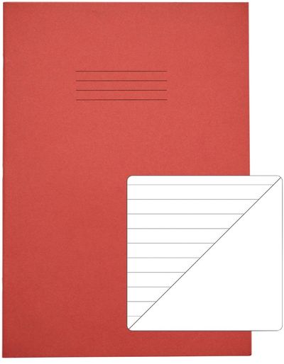 Rhino Exercise Book 8mm/Plain 64 Pages A4 Red (Pack of 50) VC48379