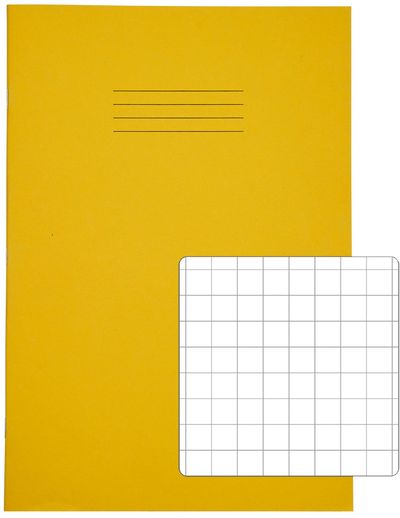 Rhino Exercise Book 10mm Square 64P A4 Yellow (Pack of 50) VC48405