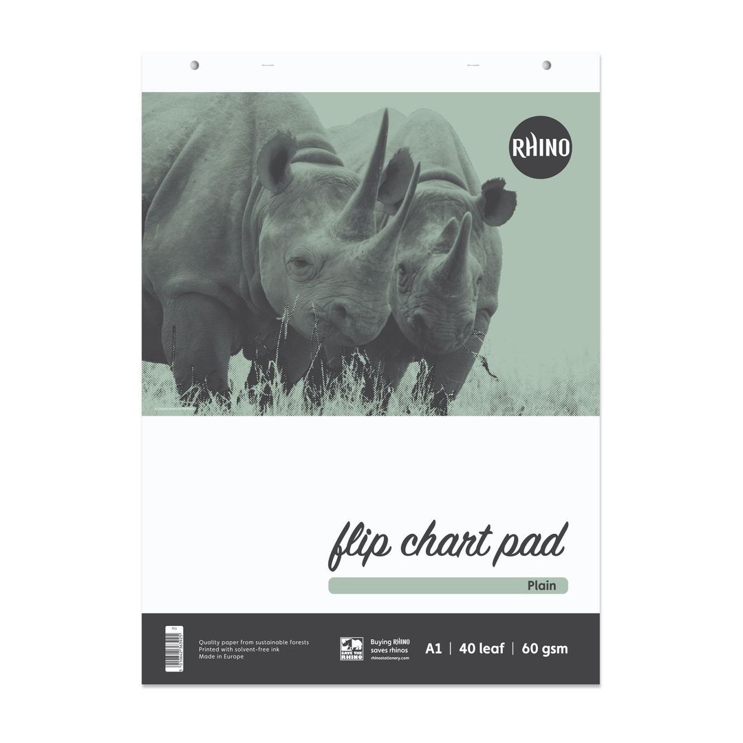 Rhino A1 Flipchart Pad 40 Leaf Plain (Pack 5) - FC1TMP-4 - Image 1
