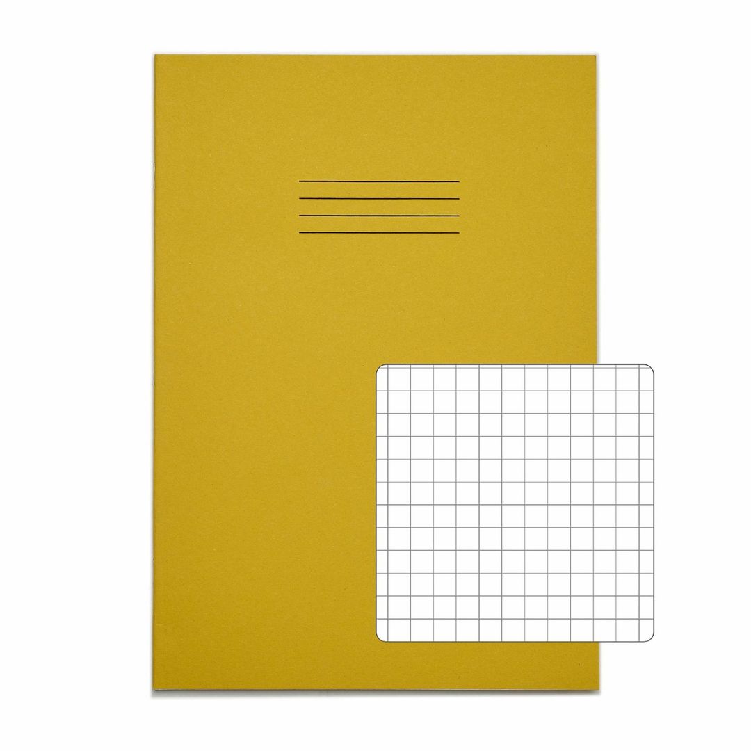 Rhino A4 Exercise Book 80 Page Yellow S5 (Pack of 50) - Image 1
