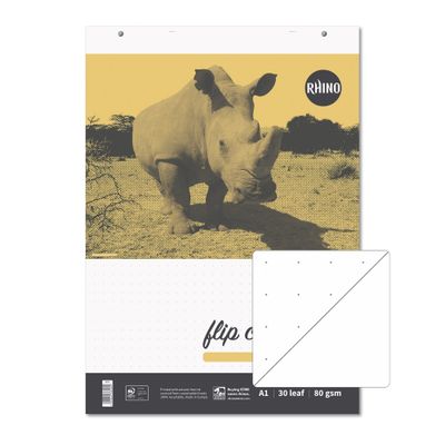 Rhino A1 Educational Dotted Flip Chart Pad 30 Leaf 20mm Dotted With Plain Reverse (Pack 5) - REDFC-2