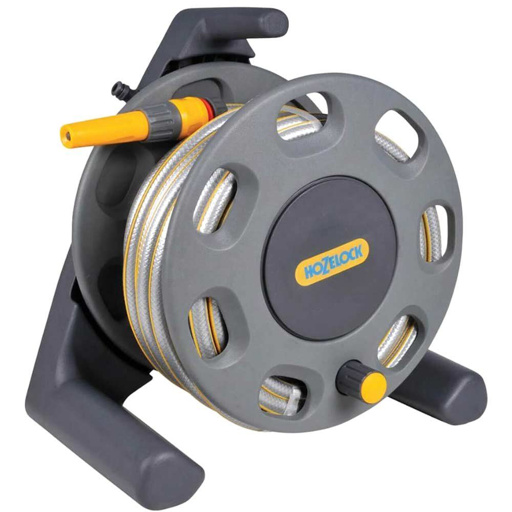 Hozelock 100-000-898 2412 30M Freestanding Compact Hose Reel + 25M Of 12.5Mm Hose - Image 1
