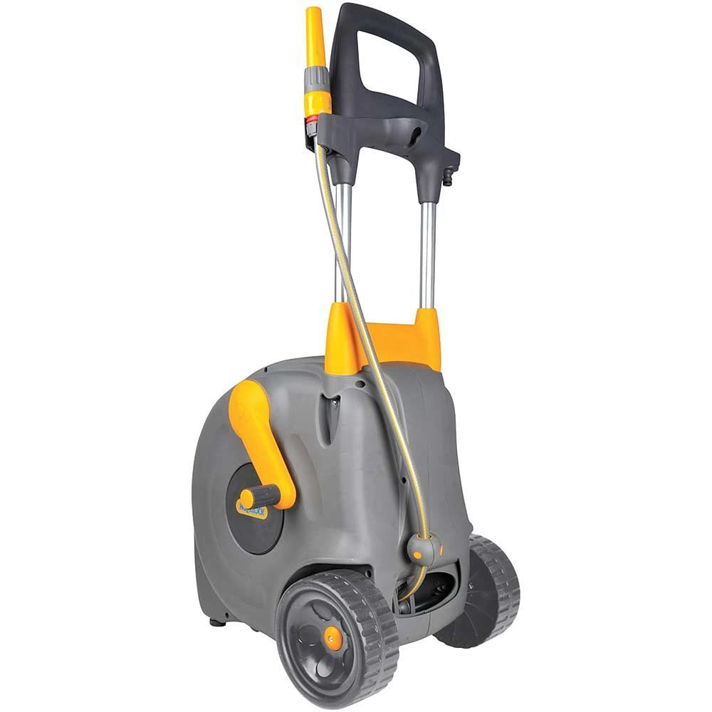 Hozelock Enclosed Fast Hose Reel Cart 1/2" / 12.5mm 40m Grey & Yellow - Image 1