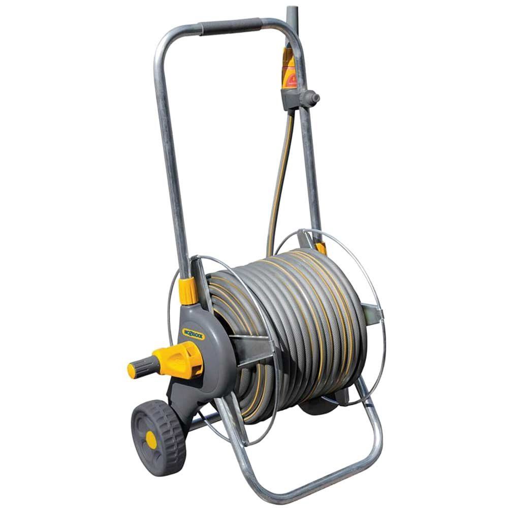 Hozelock 100-000-996 2436 60M Metal Pro Hose Cart & 30M Of 12.5Mm Hose - Image 1