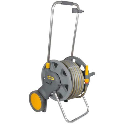 Hozelock Large Wheel Hose Reel Cart 1/2" / 12.5mm 50m Grey & Yellow