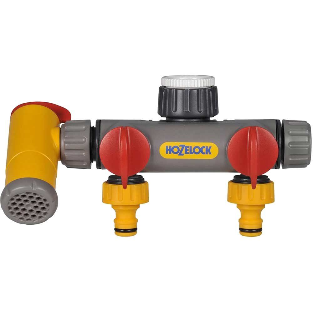 Hozelock 100-000-699 2250 Flowmax 3-Way Tap Connector 1/2 - 1In Bsp - Image 1