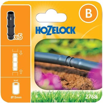 Hozelock 100-001-334 2768 Straight Connector 13Mm (Pack 5)