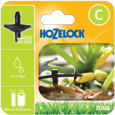 Hozelock MICRO Pinch Drip Pressure Compensating Dripper 5/32" (4mm) & 1/2" (12.5mm) Pack of 12