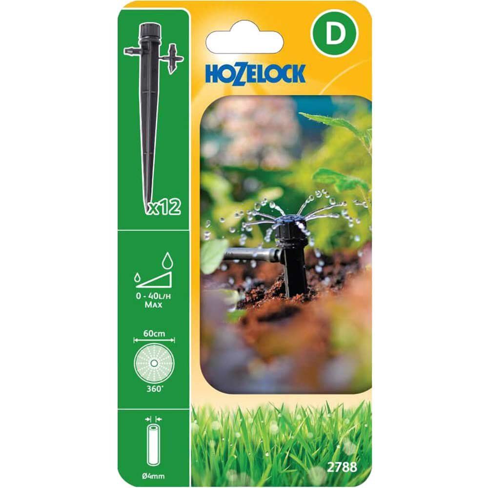 Hozelock 100-001-374 2788 End Of Line Adjustable Mini Sprinkler On Stake 4Mm (Pack 12) - Image 1