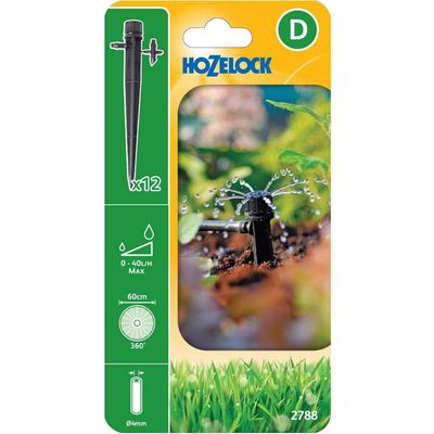 Hozelock 100-001-374 2788 End Of Line Adjustable Mini Sprinkler On Stake 4Mm (Pack 12)