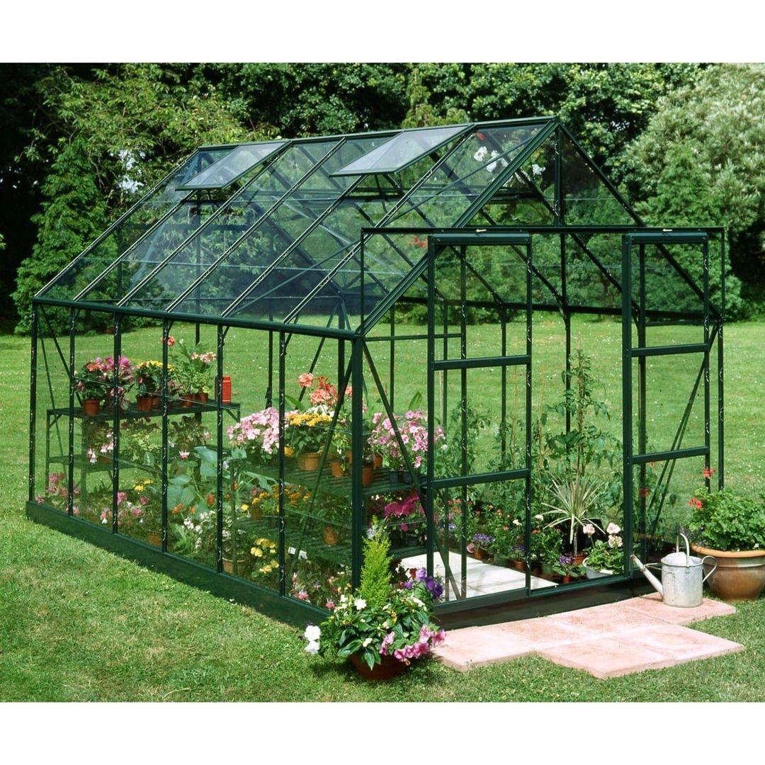 8'6 x 128 Green Frame Halls Magnum 812 Greenhouse (2.57 x 3.84m) - Image 1
