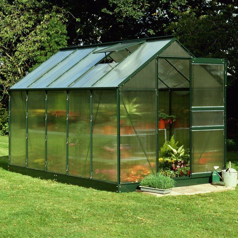 6'x10' Halls Green Frame Polycarbonate Greenhouse (1.92x3.19m) - Image 1
