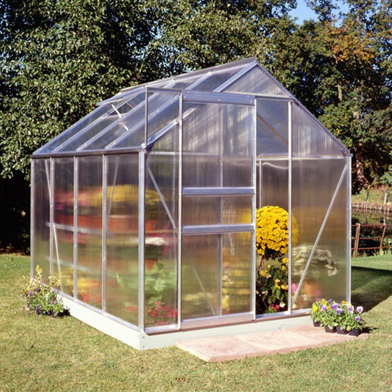 6'x8' Halls Aluminium Frame Polycarbonate Greenhouse (1.92x2.56m) - Image 1