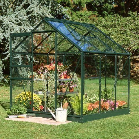 6'4 x 6'5 Green Frame Halls Popular 66 Small Greenhouse (1.93 x 1.95m) - Image 1
