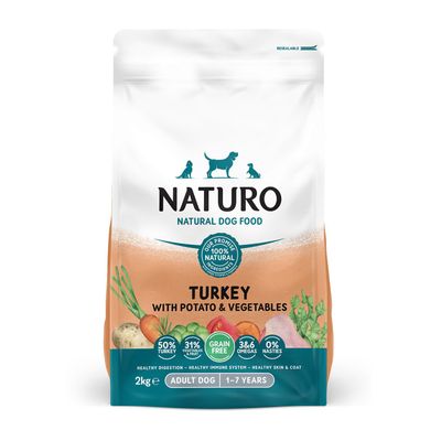 Naturo Grain Free Dry Dog Food - Turkey and Potato - Thumbnail 2