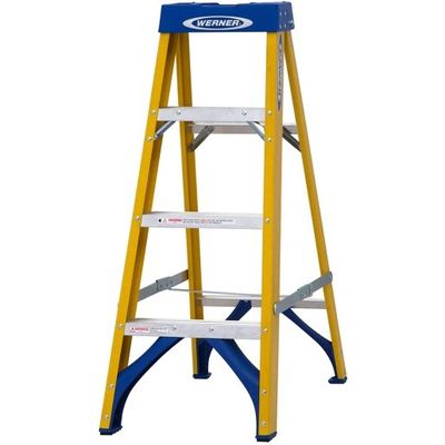 Werner Werner Fibreglass Swingback Stepladder Trade 4 Tread