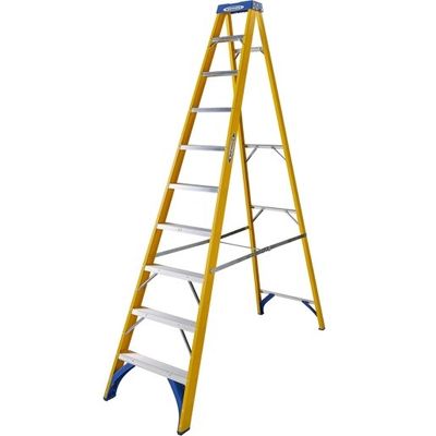 Werner Werner Fibreglass Swingback Stepladder Trade 10 Tread