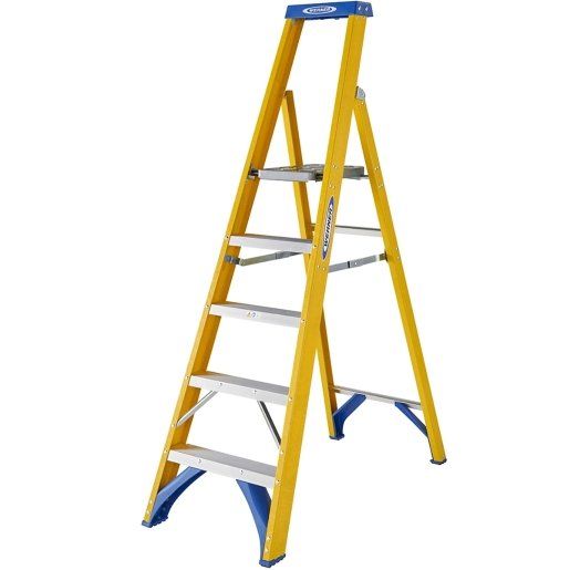 Werner Werner Fibreglass Platform Stepladder Trade 5 Tread - Image 1
