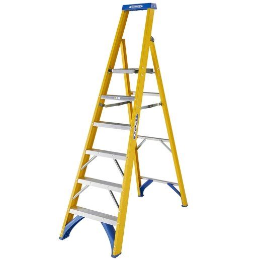 Werner Werner Fibreglass Platform Stepladder Trade 6 Tread - Image 1