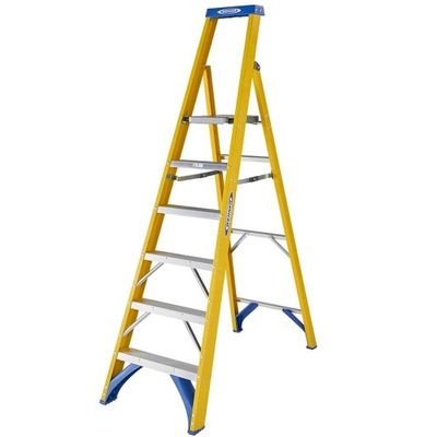 Werner Werner Fibreglass Platform Stepladder Trade 6 Tread