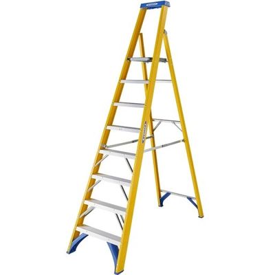 Werner Werner Fibreglass Platform Stepladder Trade 8 Tread