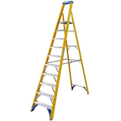 Werner Werner Fibreglass Platform Stepladder Trade 10 Tread