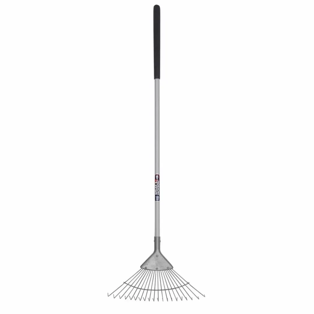 S+J Neverbend Lawn Rake Tubular Steel Handle 48In - Image 1