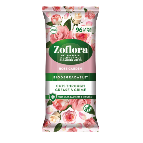 Zoflora Antibacterial Large Wipes Rose Garden 96 Wipes Assorted Packs - Image 1