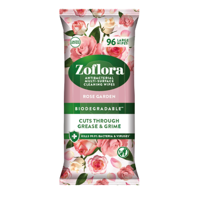 Zoflora Antibacterial Large Wipes Rose Garden 96 Wipes Assorted Packs