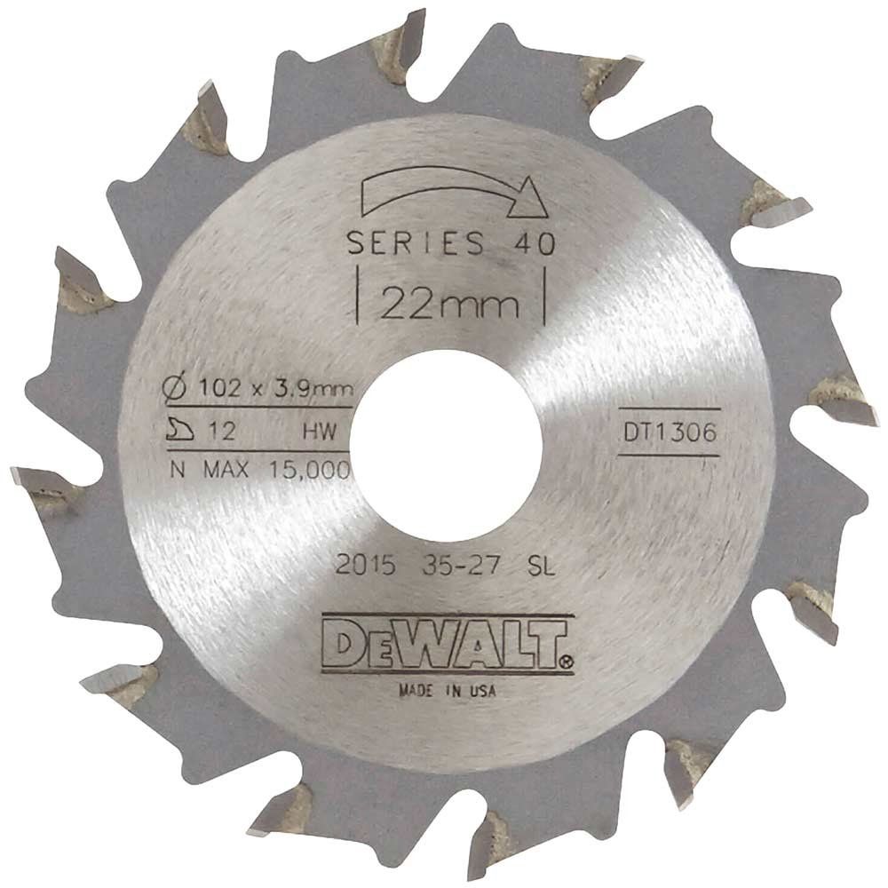 DeWalt Extreme Biscuit Jointer Saw Blade 102mm 12T 22mm - Image 1