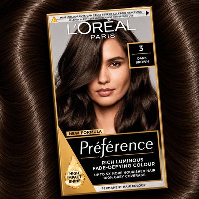 L'Oreal Paris Preference 3 Dark Brown Permanent Hair Dye - Black - Thumbnail 2