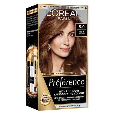 L'Oreal Paris Preference 5 Light Brown Permanent Hair Dye - Black
