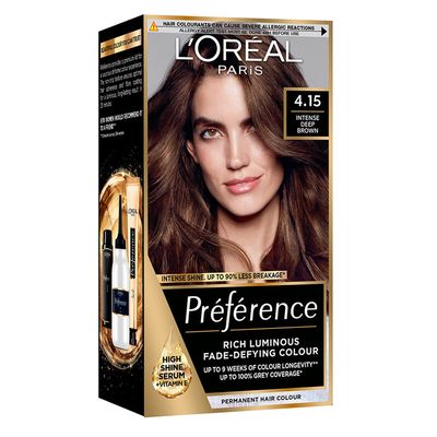 L'Oreal Paris Preference 4.15 Intense Deep Brown Permanent Hair Dye - Black