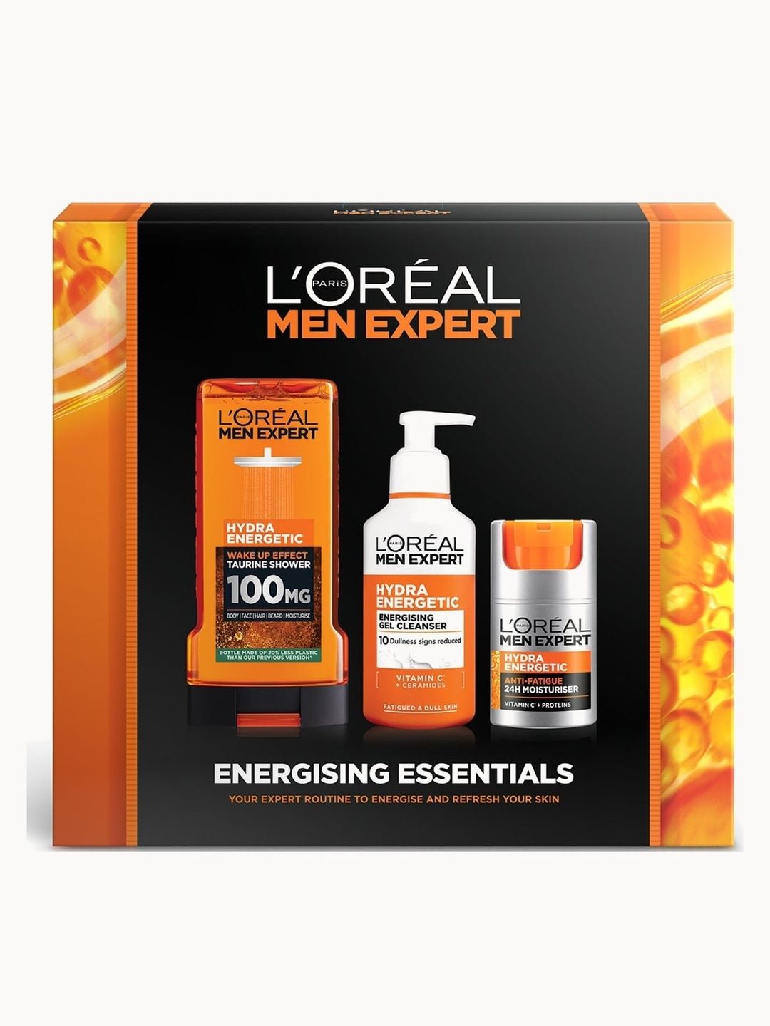 L'Oréal Paris Men Expert Energising Essentials Gift Set: Shower Gel, Cleanser and Moisturiser Complete Grooming Trio - Image 1
