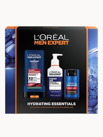 L'Oréal Paris Men Expert Hydrating Essentials Gift Set: Shower Gel, Cleanser and Moisturiser Complete Grooming Trio
