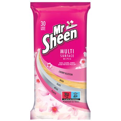 Pack of 30 Mr Sheen Multi Surface Wipes Cherry Blossom