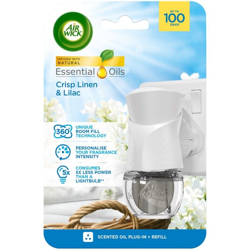 Air Wick Electrical Air Freshener Kit and Refill 19ml Crisp Linen - 3204566 - Image 1