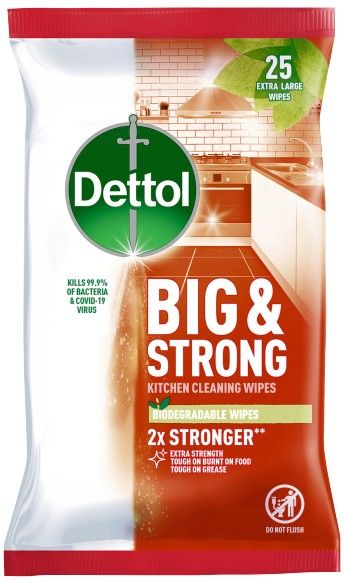 Dettol Antibacterial Big & Strong Kitchen Wipes, 25 Count - Thumbnail 2