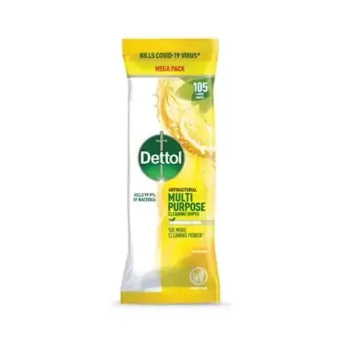 Dettol Antibacterial Multi Purpose Cleaning Wipes Citrus (Pack 105) - 3124900 - Image 1