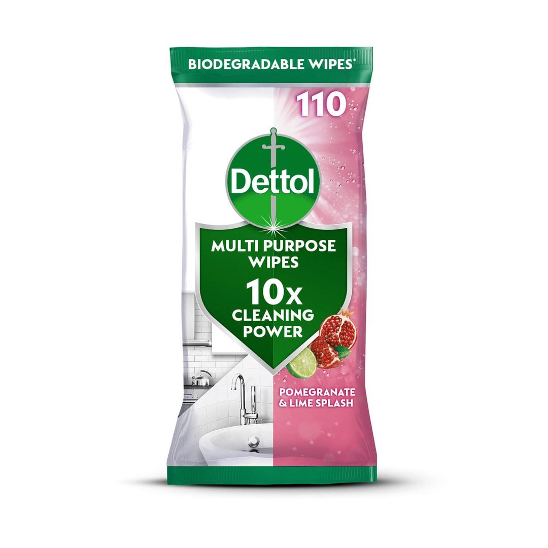 Dettol 110 Pomegranate & Lime Splash Multi Purpose Wipes - Image 1