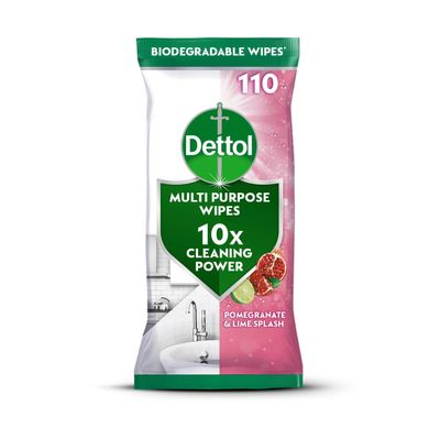 Dettol 110 Pomegranate & Lime Splash Multi Purpose Wipes
