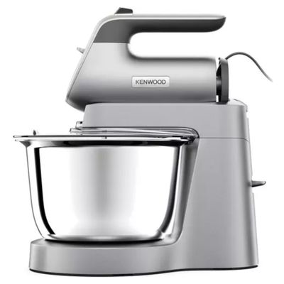 Kenwood HMP54 Chefette Stand Mixer 650W Food Mixer with 3.5L Rotating Bowl 5 Speeds Turbo Function & Hand Mixer Silver