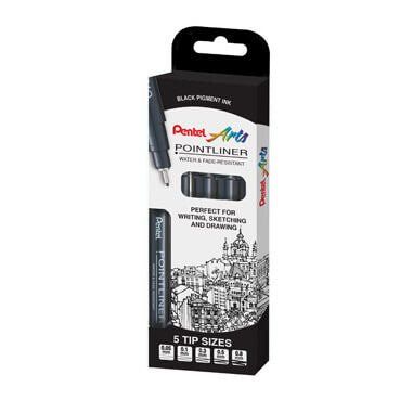 Pentel Pointliner fineliner Multi Black 5 pc(s) - Thumbnail 2